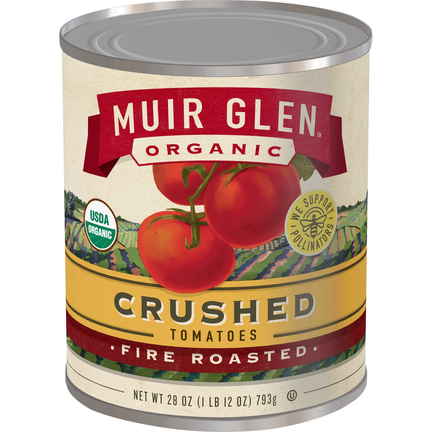 Muir Glen™ Organic Tomatoes Crushed Fire Roasted 28 Ounce Size - 12 Per Case.