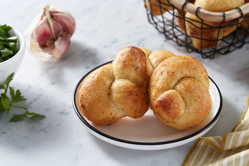 Wenner Bakery Baked Garlic Knots 1.4 Ounce Size - 96 Per Case.