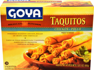 Goya Taquitos Chicken Count 21 Ounce Size - 12 Per Case.