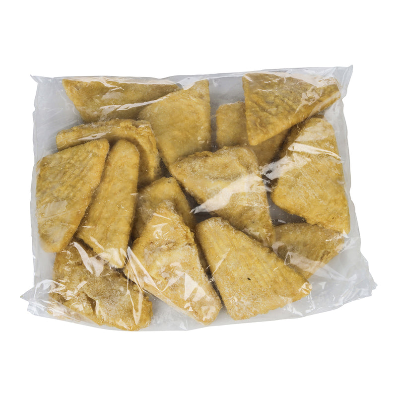 Battered Cod Wedges Kosher 10 Pound Each - 1 Per Case.