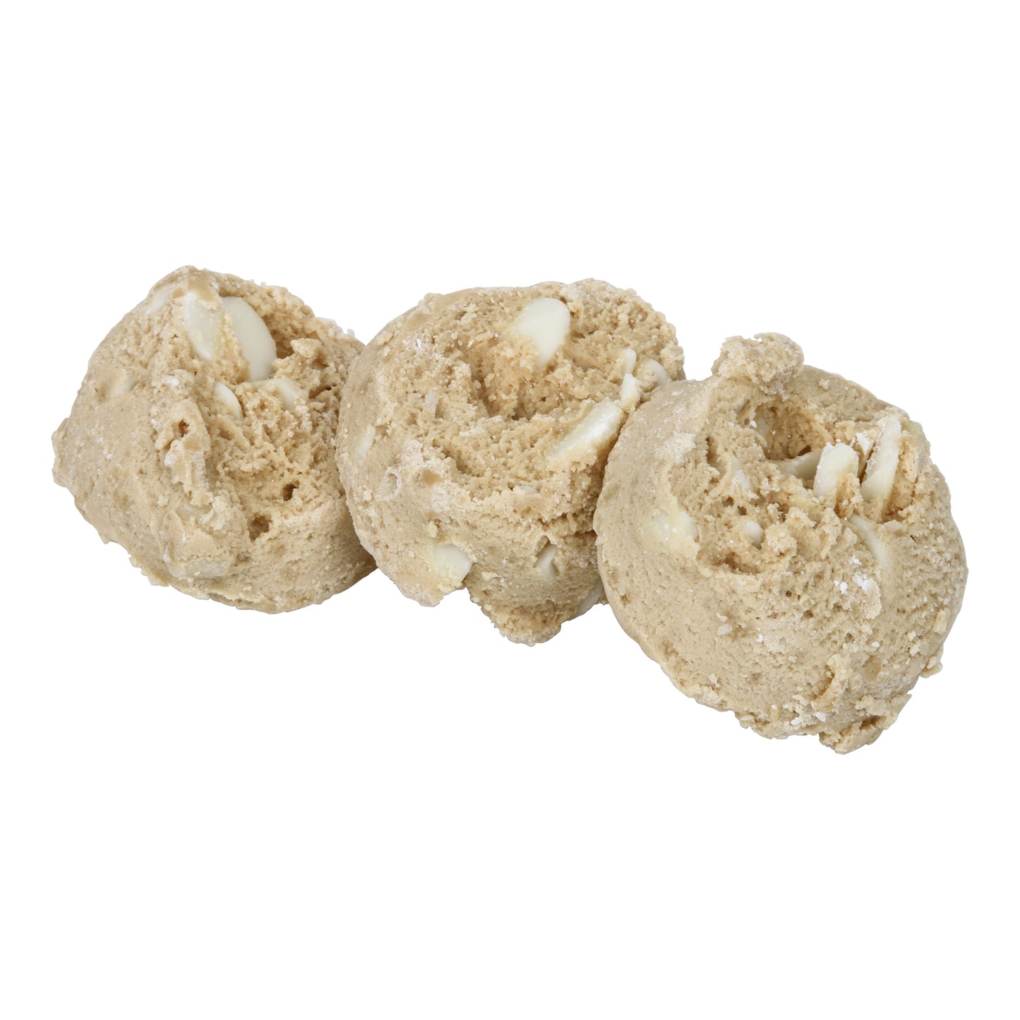 White Chunk Macadamia Nut Frozen Cookie Dough Bags With Pucks 5 Pound Each - 4 Per Case.