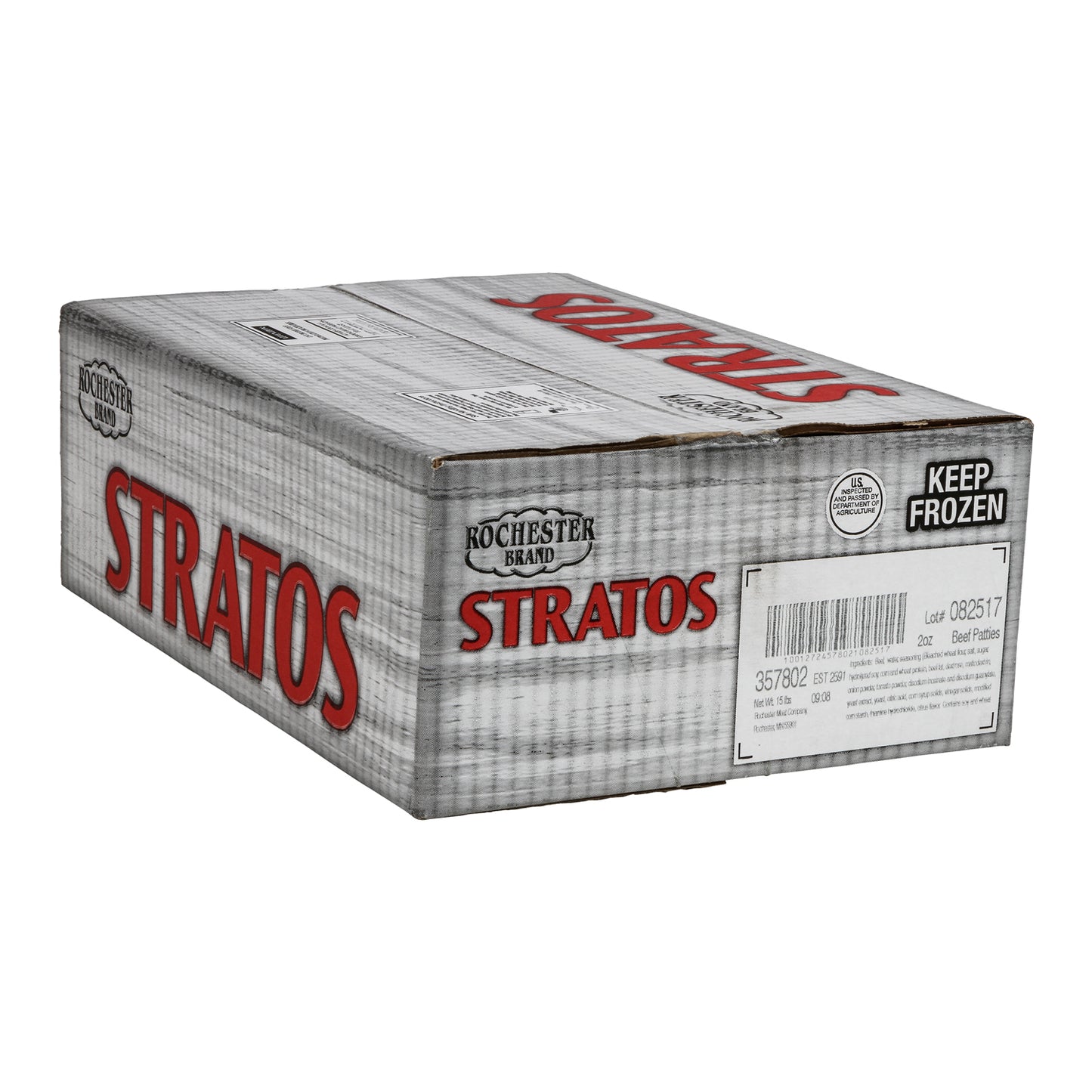 Stratos Beef Patty Round 2 Ounce Size - 120 Per Case.