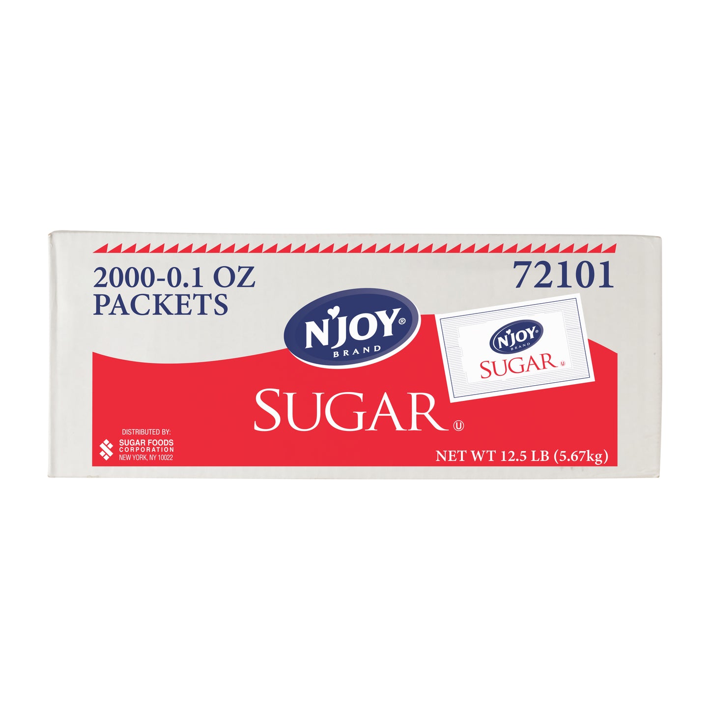 N'joy Sugar 0.1 Ounce Size - 2000 Per Case.