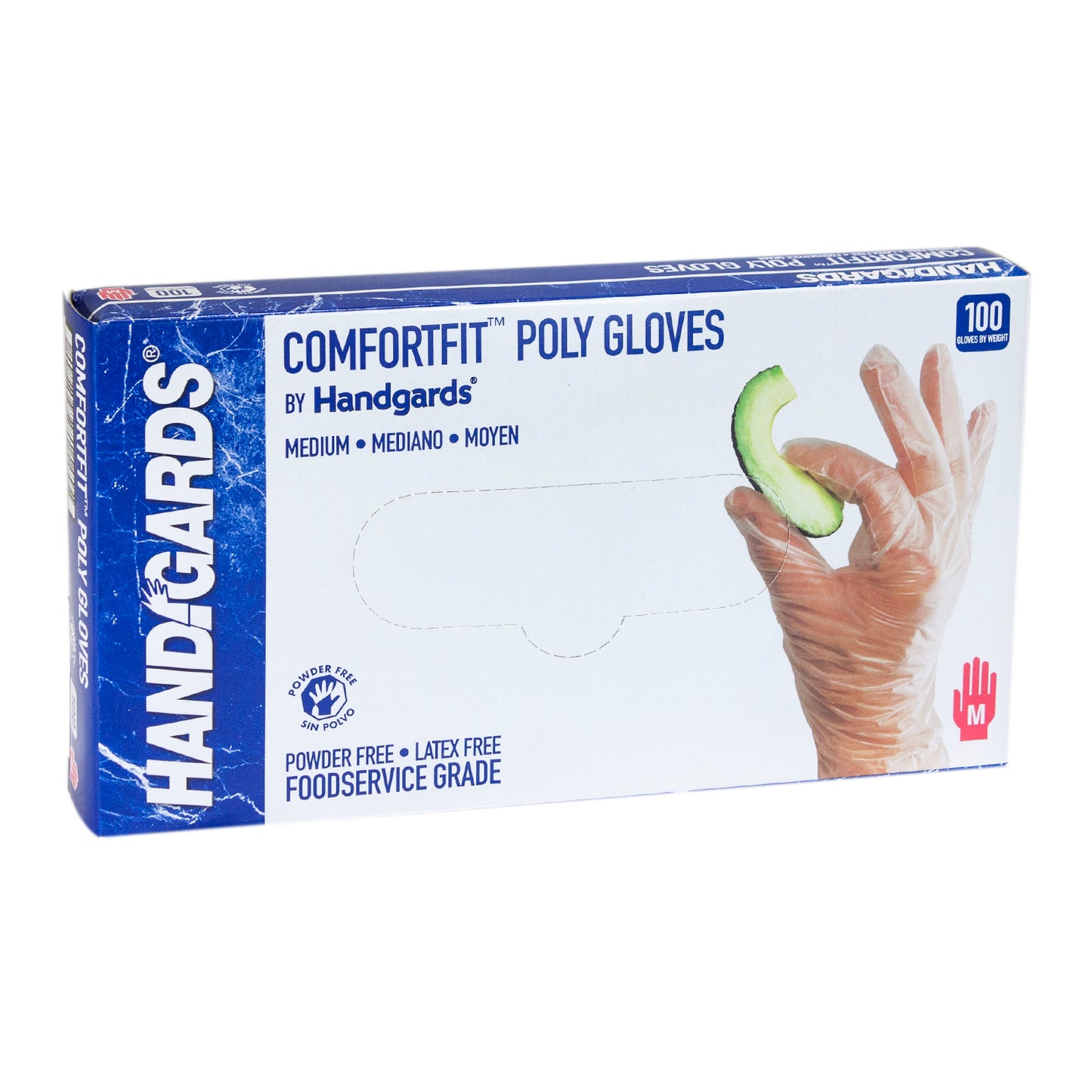 Glove Clear Embossed Poly Medium 100 Each - 10 Per Case.