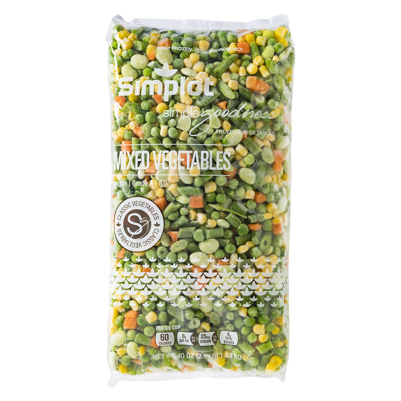 Simplot Simple Goodness Classic Vegetables Way Vegetable Blend 2.5 Pound Each - 12 Per Case.