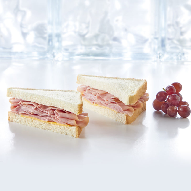 Market Sandwich Smoked Ham & Cheese White Bread Sandwich Wedge 4.9 Ounce Size - 10 Per Case.