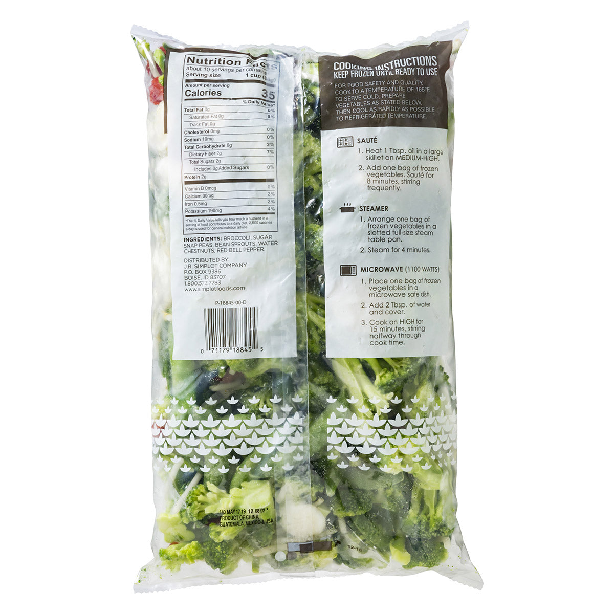 Simplot Simple Goodness Classic Vegetables Sugar Snap Pea Stir Fry Blend 2 Pound Each - 12 Per Case.