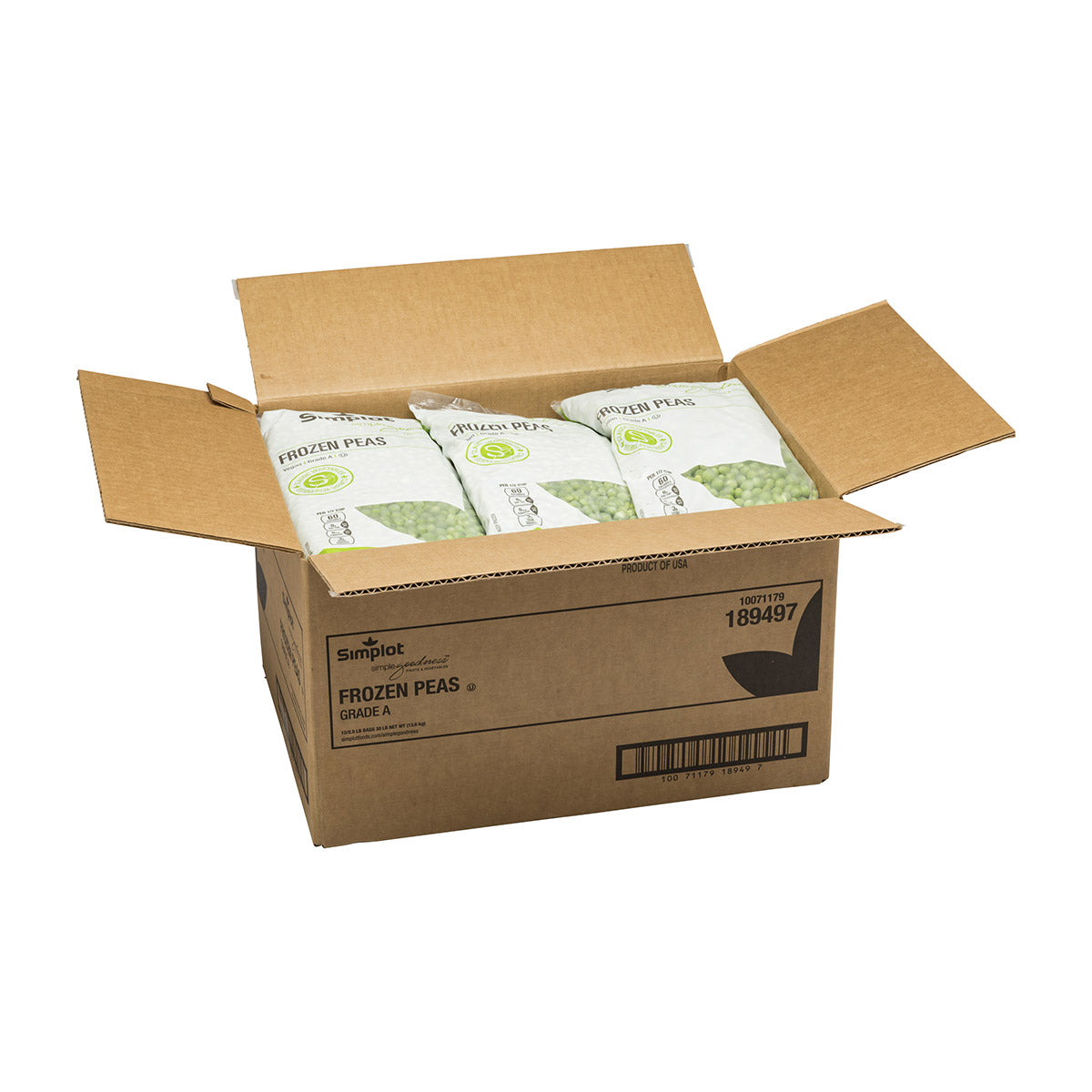 Simplot Simple Goodness Classic Vegetables Rte Peas 2.5 Pound Each - 12 Per Case.