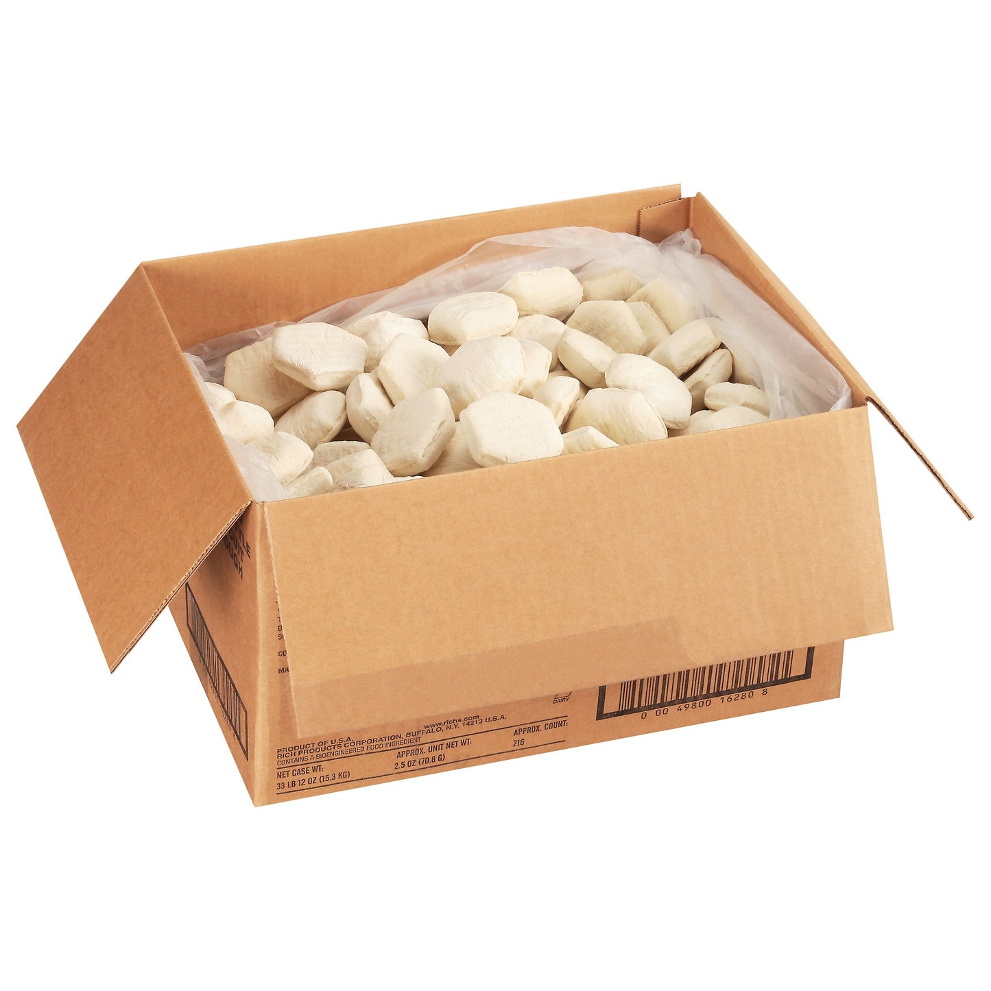 Biscuit Dough Homestyle 2.5 Ounce Size - 216 Per Case.