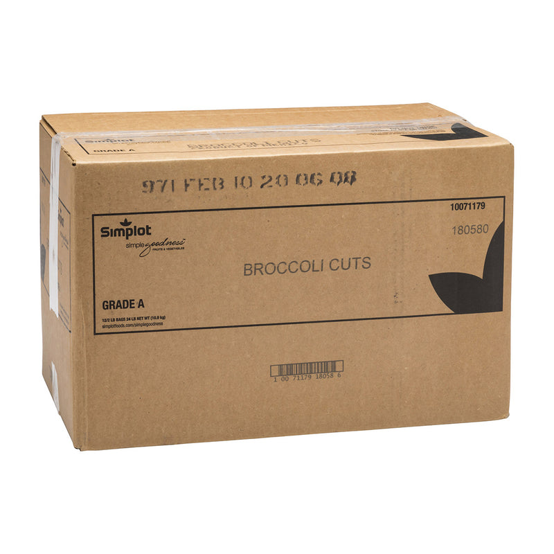 Simplot Simple Goodness Classic Vegetables 1" Broccoli Cuts IQF 2 Pound Each - 12 Per Case.