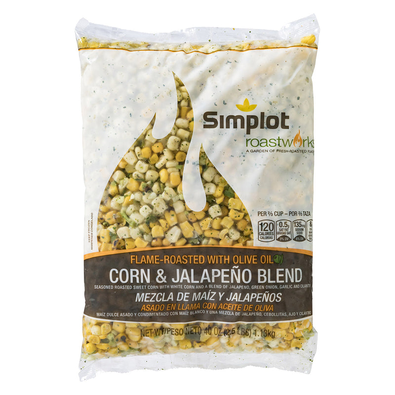 Simplot Roastworks Flame Roasted Corn & Jalapeno Blend 2.5 Pound Each - 6 Per Case.