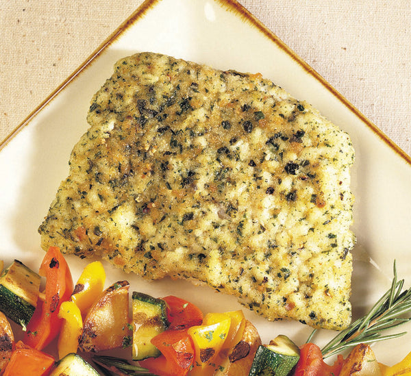 Uppercrust® Summer Herb Crusted Cod With Roasted Garlic And Lemon Cut From Fillets 5 Pound Each - 2 Per Case.