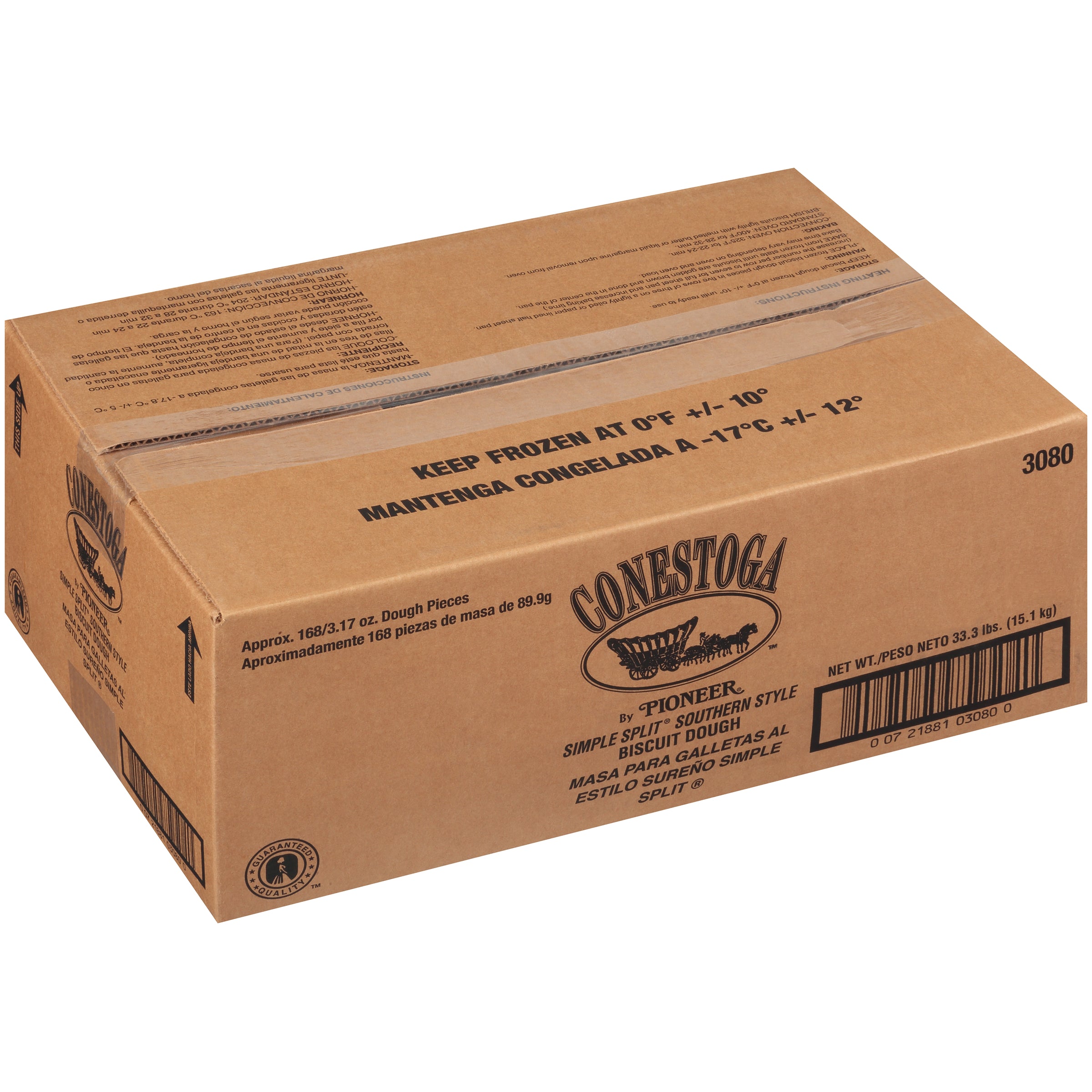 Conestoga Simple Split Southern Style Biscuit Dough 3.17 Ounce Size - 168 Per Case.