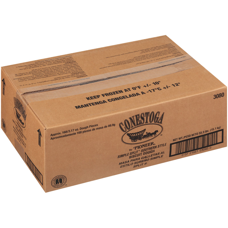 Conestoga Simple Split Southern Style Biscuit Dough 3.17 Ounce Size - 168 Per Case.