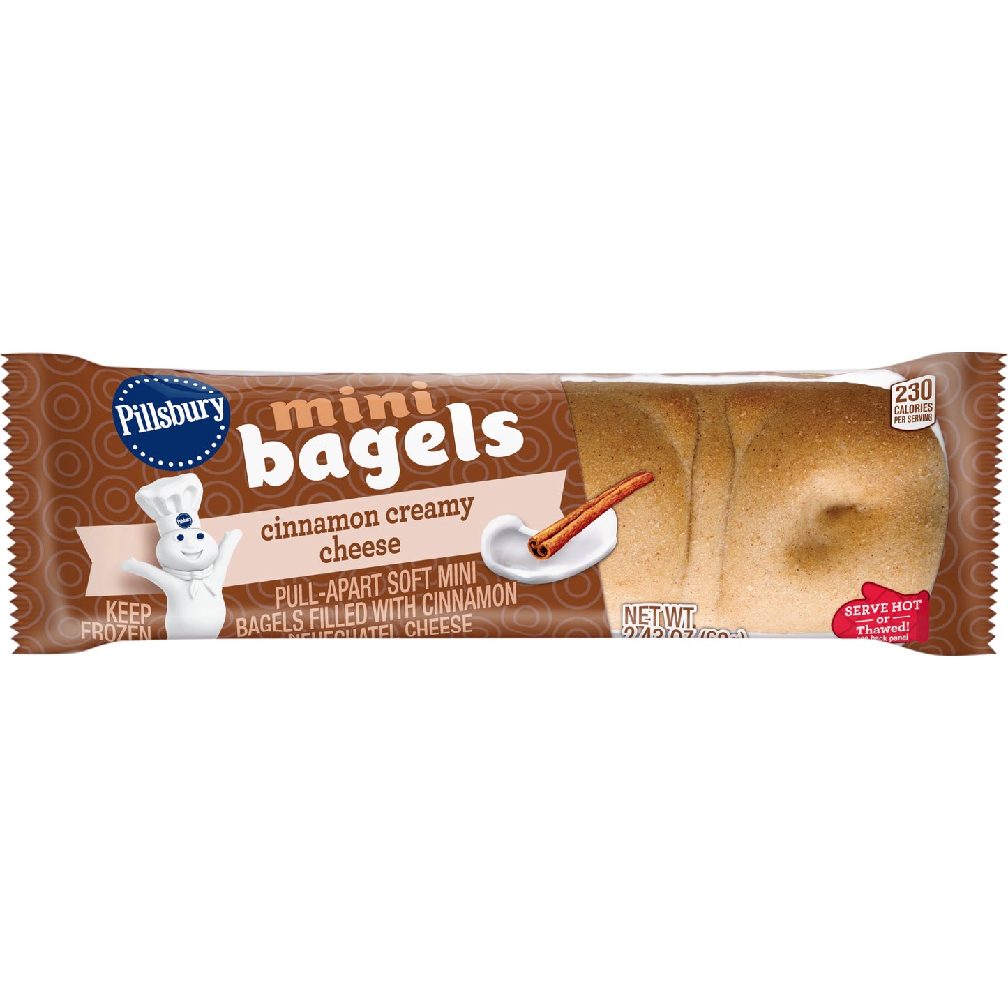 Pillsbury™ Frozen Mini Bagels Cinnamon Creamy Cheese 2.43 Ounce Size - 72 Per Case.