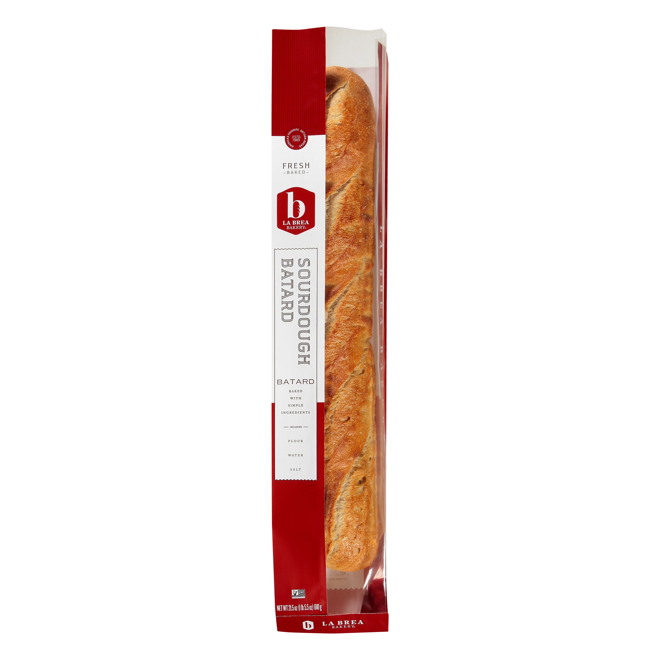 Bread Sourdough Batard Parbaked Frozen Retail 24 Ounce Size - 10 Per Case.