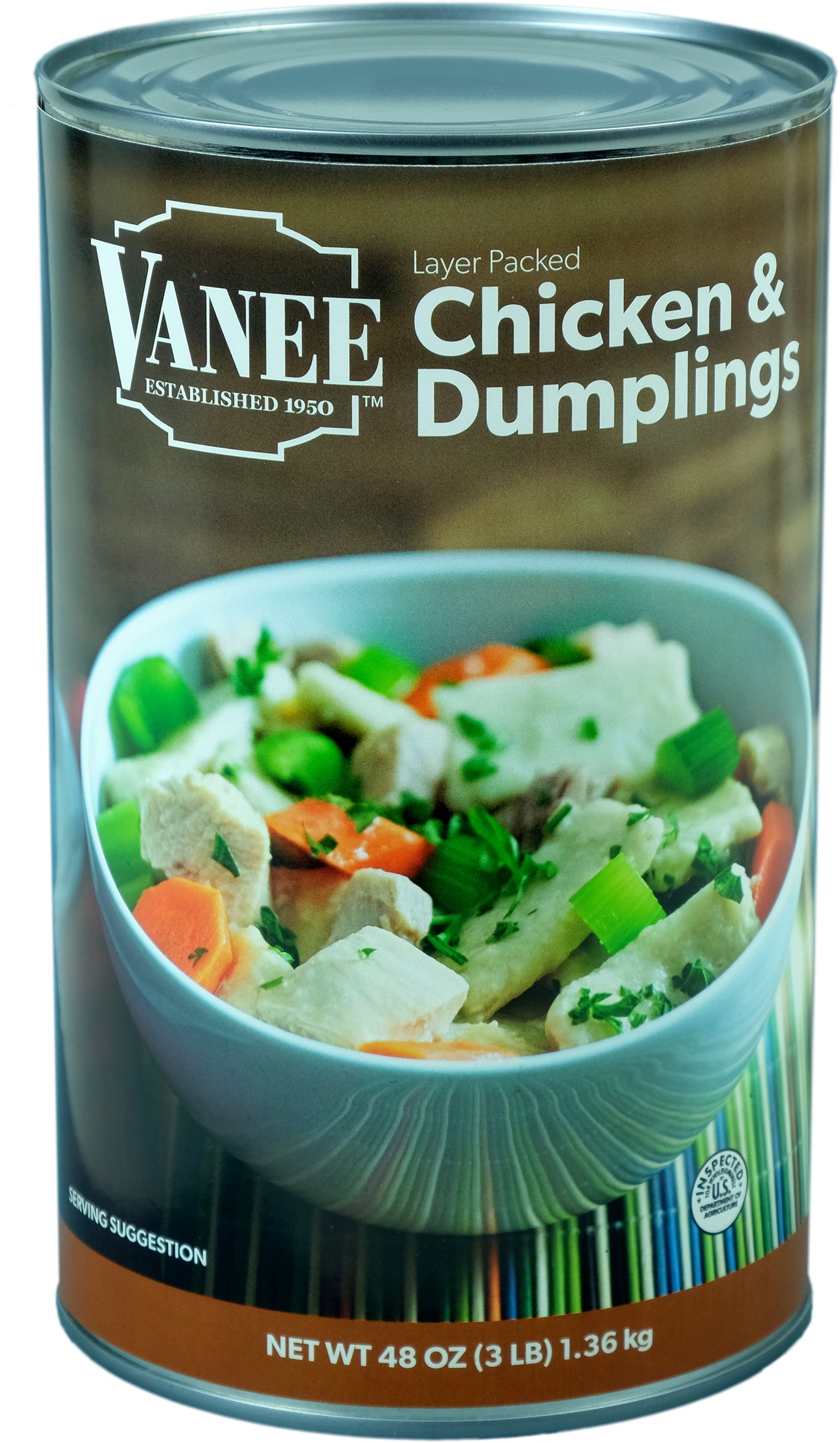 Layer Packed Chicken & Dumplings 48 Ounce Size - 12 Per Case.