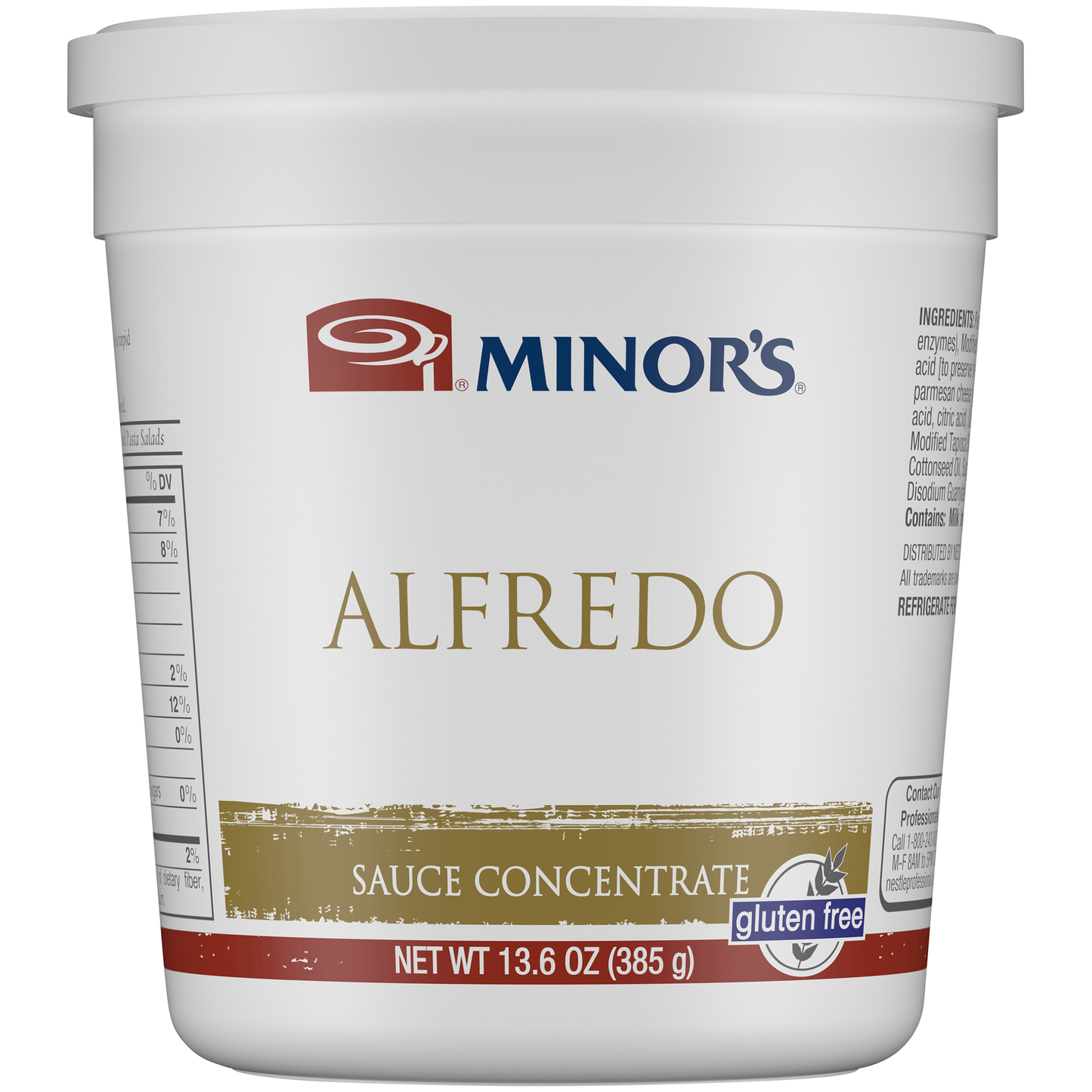 Minor's Alfredo Sauce Concentrate Gluten Free 13.6 Ounce Size - 6 Per Case.