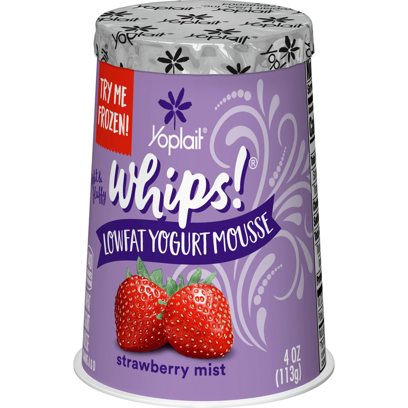 Yoplait® Whips® Yogurt Mousse Single Serve Cup Strawberry Mist 4 Ounce Size - 12 Per Case.