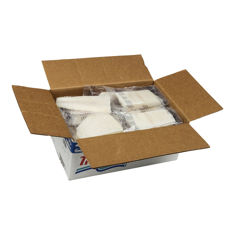 Trident Seafoods 6 Ounce Boneless Vacuum Packed Raw Halibut Loin Fillet 10 Pound Each - 1 Per Case.