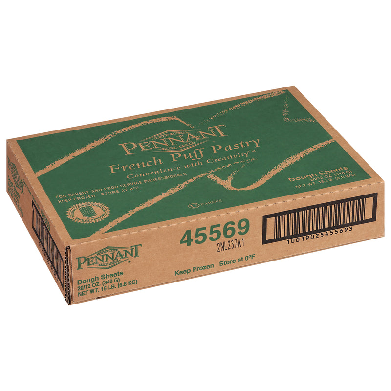 Pennant French Puff Pastry Dough 10 x 15 Sheet - 20/Case