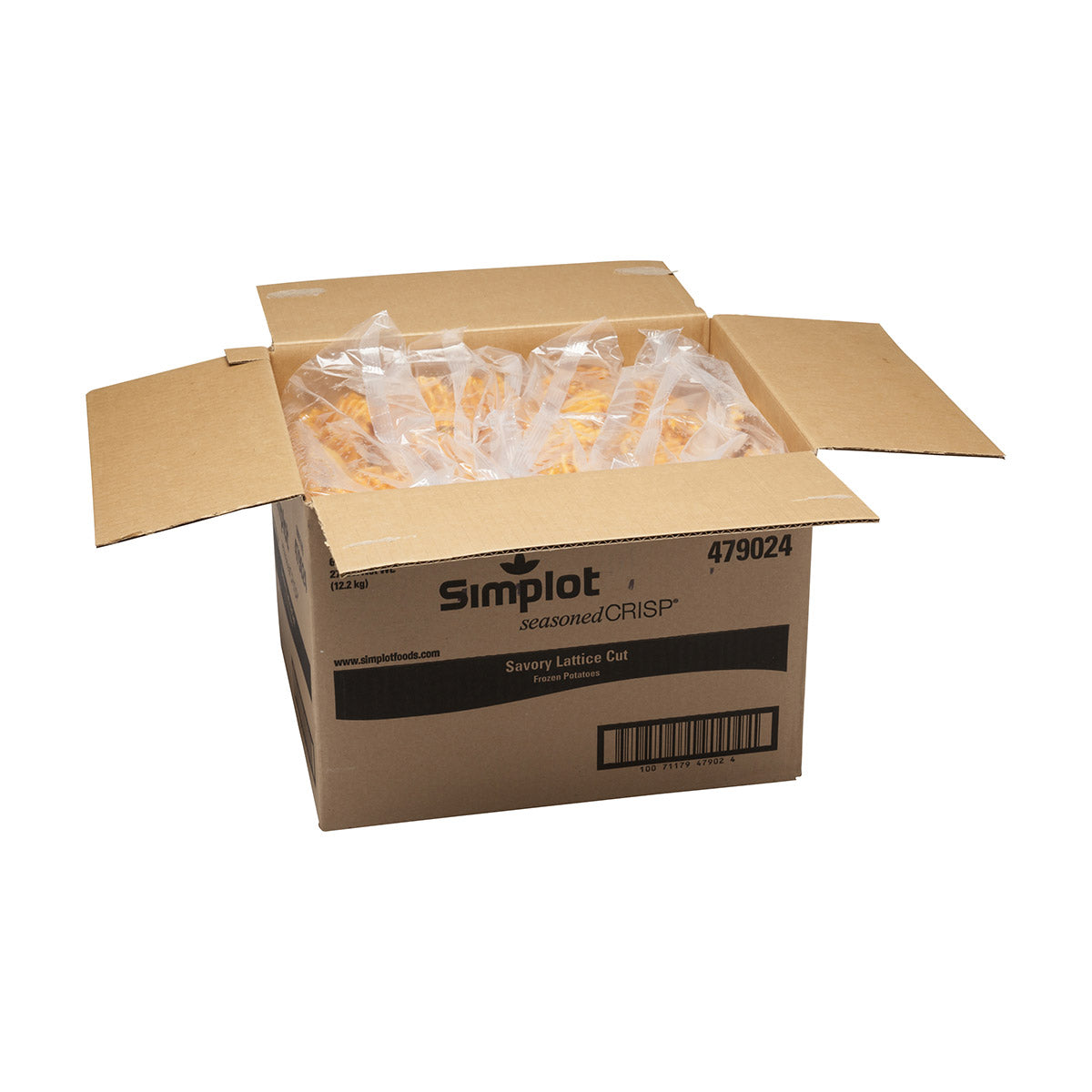 Simplot Seasonedcrisp Savory Battered Latticecut Fries Skin On 4.5 Pound Each - 6 Per Case.