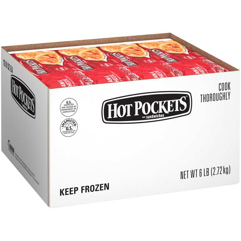 Hot Pocket Individually Wrapped Ham & Cheese Hot Pockets 8 Ounce Size - 12 Per Case.