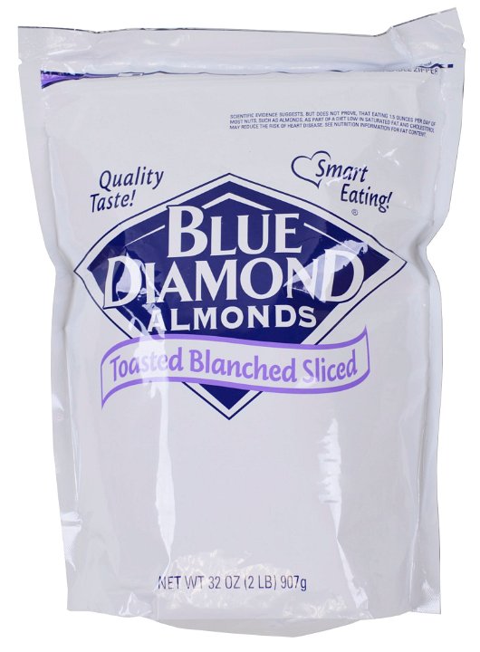 Sugar Foods Almonds Sliced Toasted Blanched 2 Pound Each - 8 Per Case.