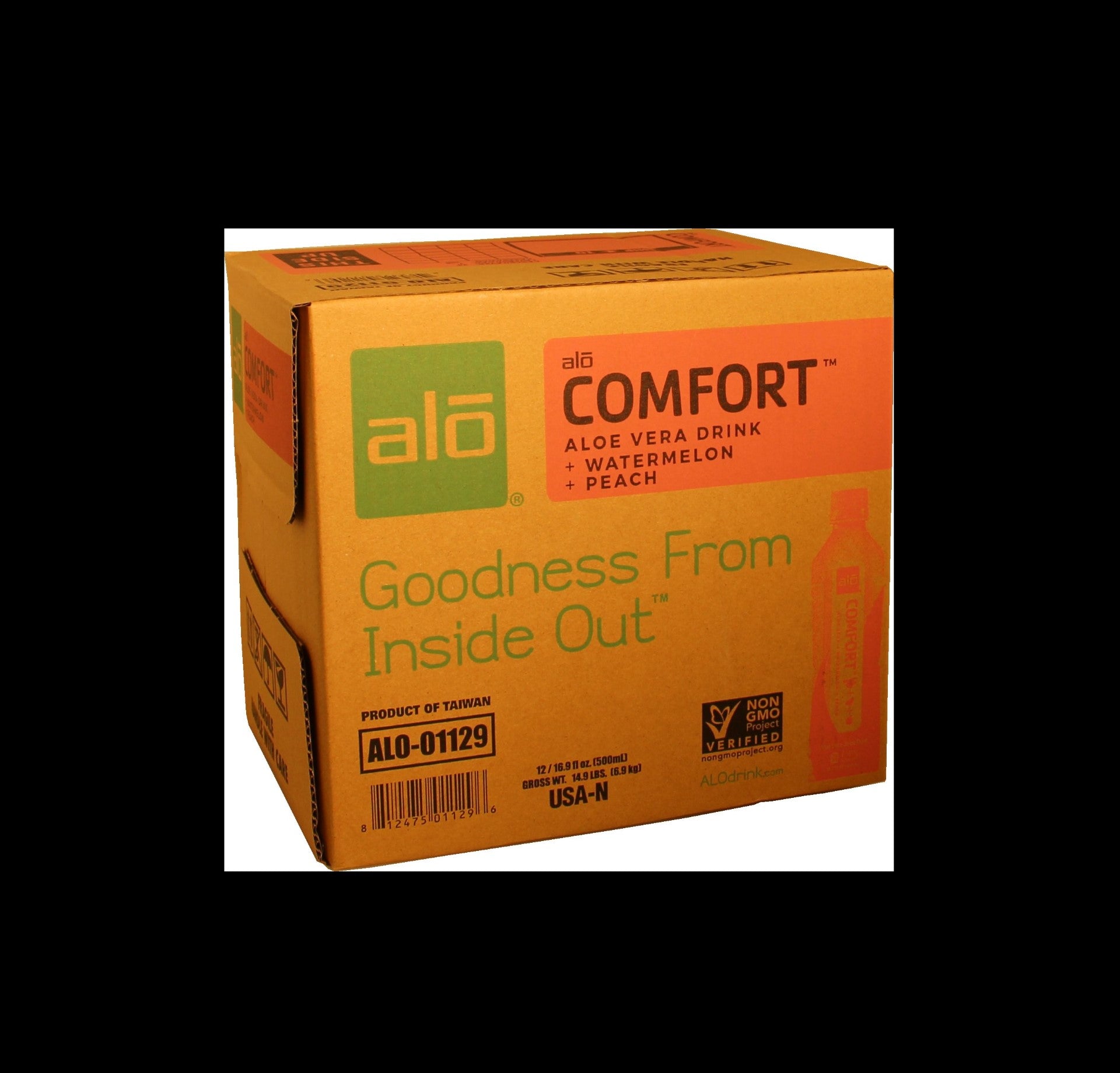 Alo Drink Comfort Aloe Watermelon & Peach 16.9 Fluid Ounce - 12 Per Case.