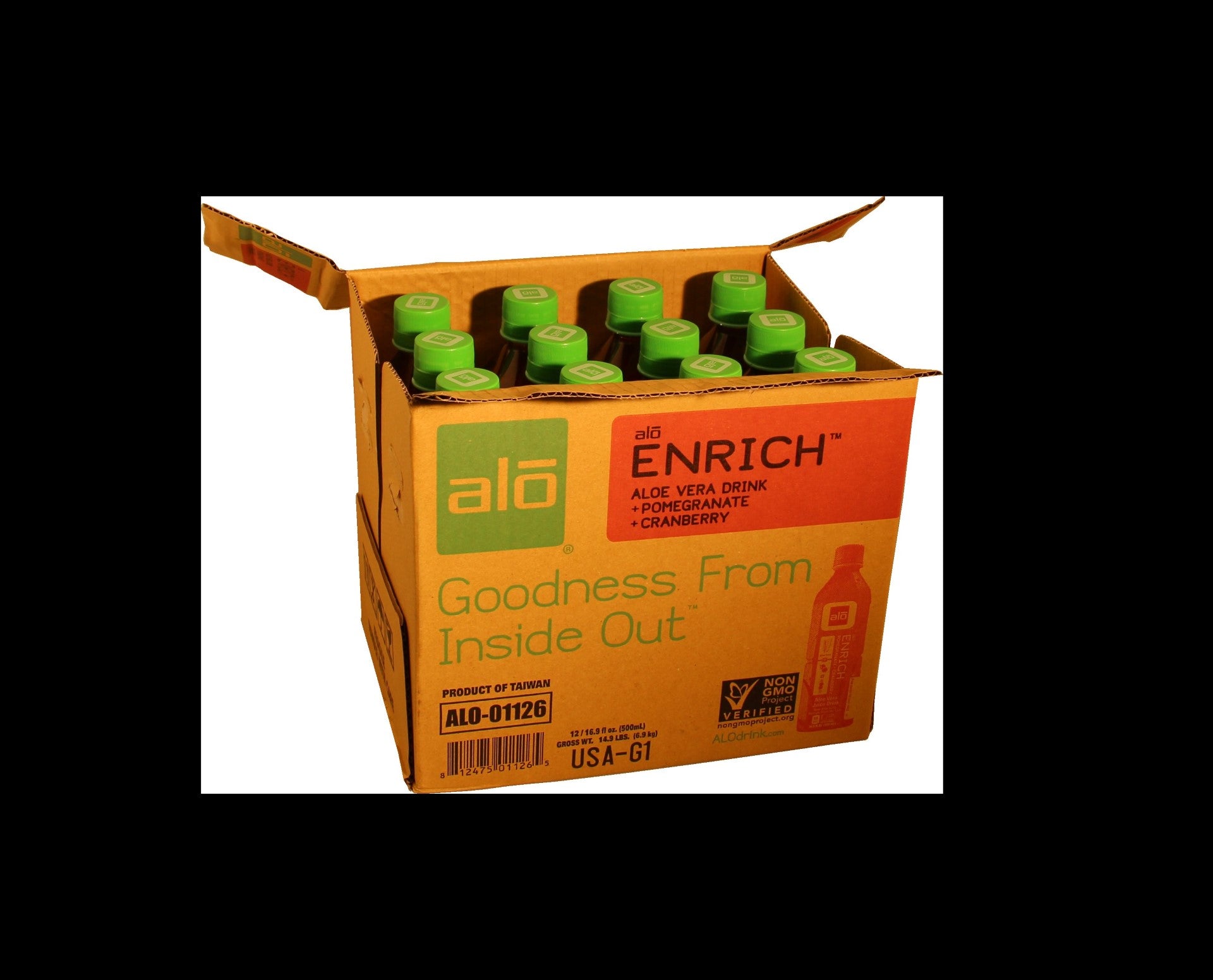 Alo Drink Enrich Aloe Pomegranate & Cranberry 16.9 Fluid Ounce - 12 Per Case.
