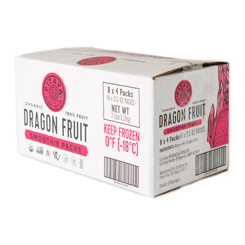 Pitaya Plus Organic Dragon Fruit Smoothie Packs 14 Ounce Size - 8 Per Case.