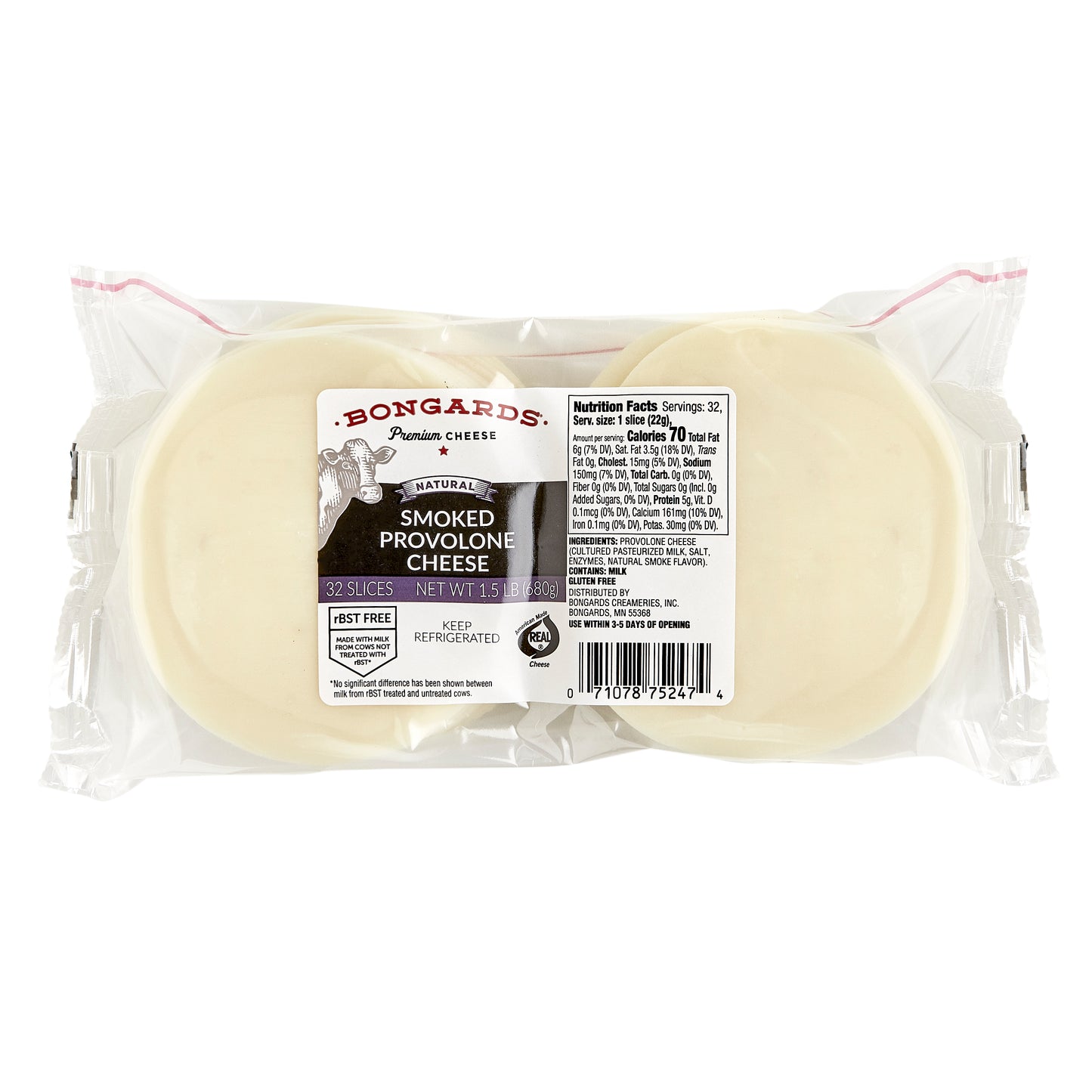 Bongards Cheese Smoked Provolone 1.5 Pound Each - 8 Per Case.