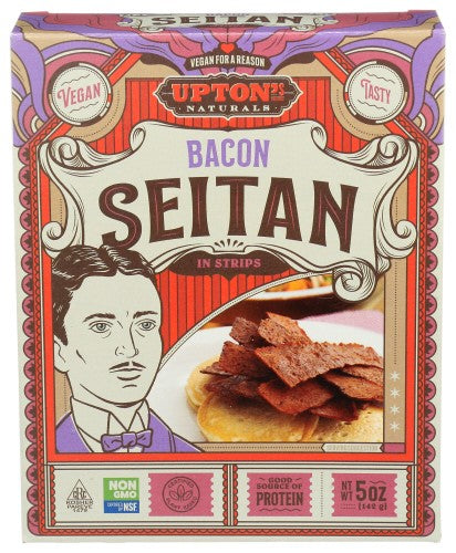 Upton's Naturals Bacon Seitan 5 Ounce Size - 6 Per Case.