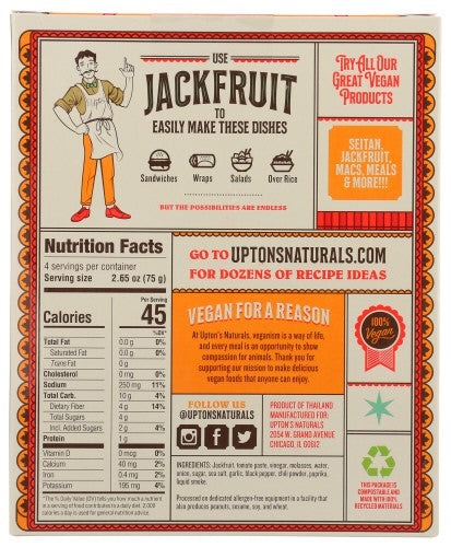 Upton's Naturals Barbecue Jackfruit 10.6 Ounce Size - 10 Per Case.