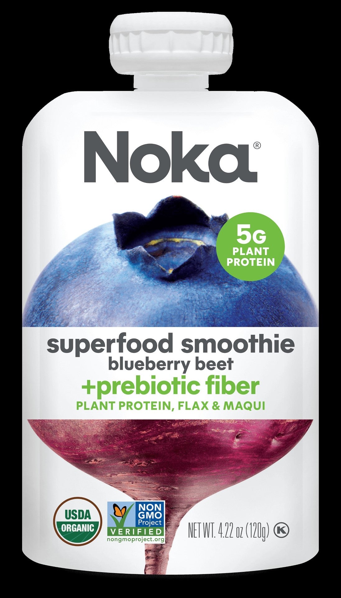 Noka Blueberry Beets Superfood Smoothie 4.22 Ounce Size - 12 Per Case.