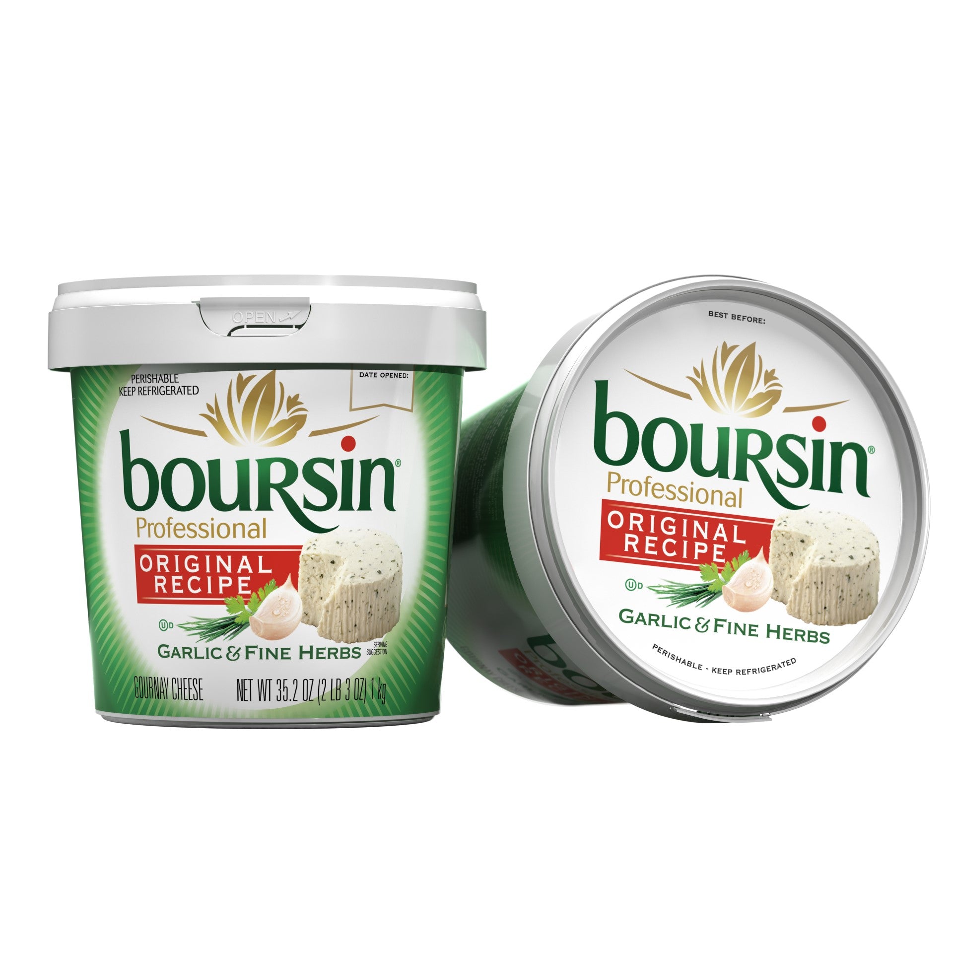 Boursin Garlic & Herb Original 2.2 Pound Each - 2 Per Case.