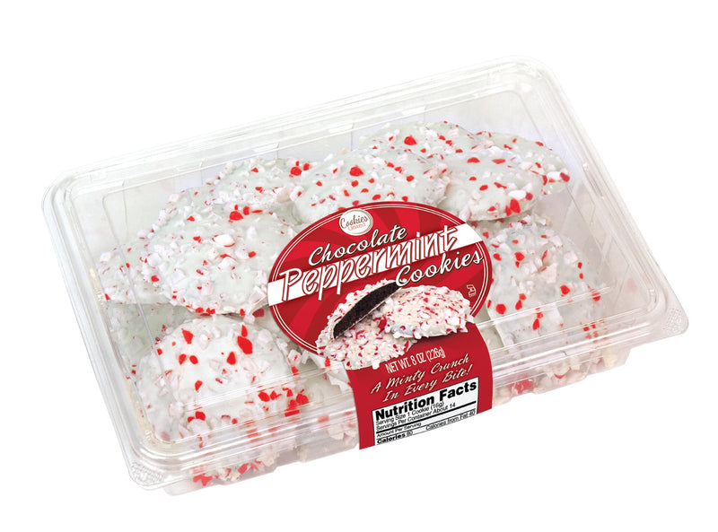 Cookies United Chocolate Peppermint Clam Shell 8 Ounce Size - 16 Per Case.