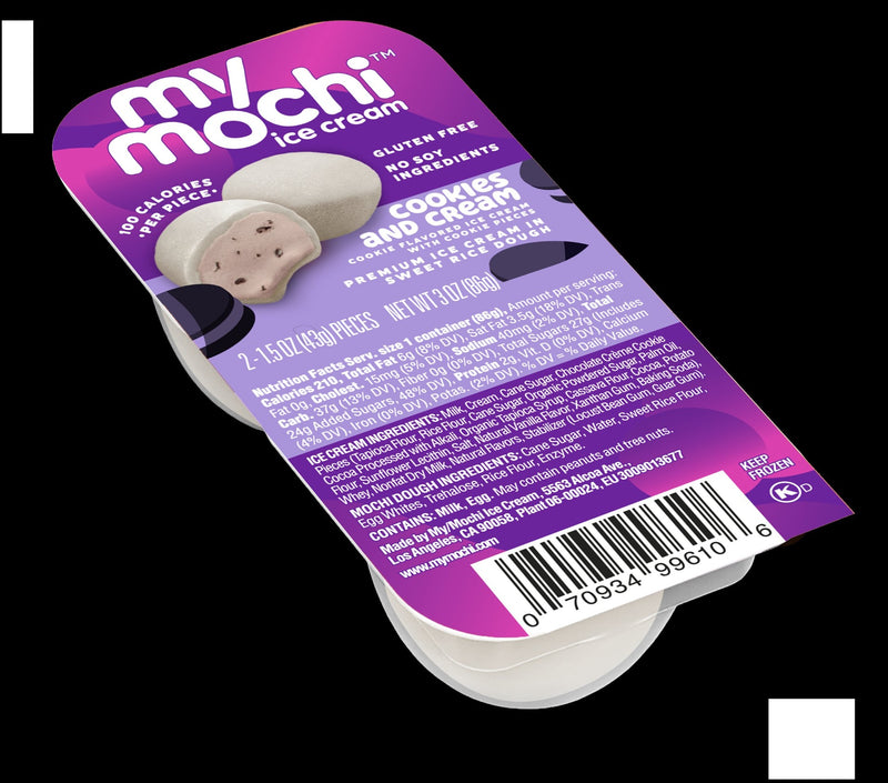 Mymochi Mochi Ice Cream Cookies & Creme 1.5 Ounce Size - 12 Per Case.