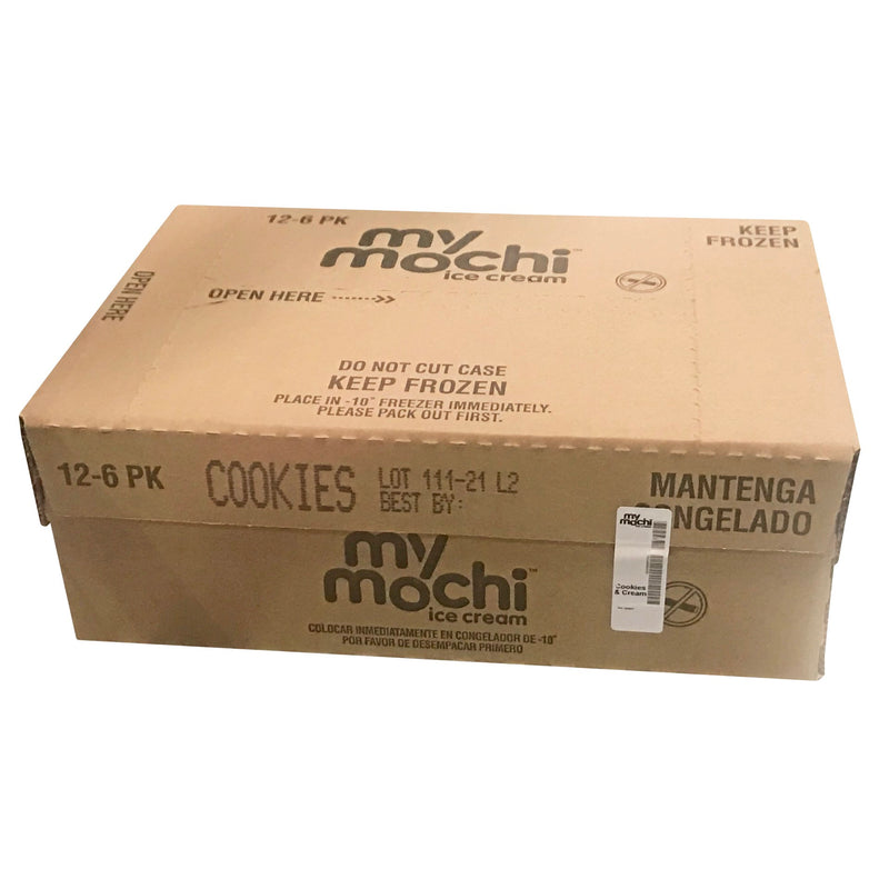 Mymochi Cookies & Creme Mochi Ice Cream 6 Count Packs - 12 Per Case.