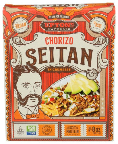 Upton's Naturals Chorizo Seitan 8 Ounce Size - 6 Per Case.