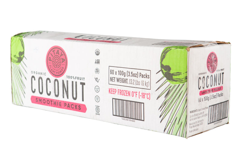 Pitaya Plus Organic Coconut Smoothie Packs 100 Grams Each - 60 Per Case.