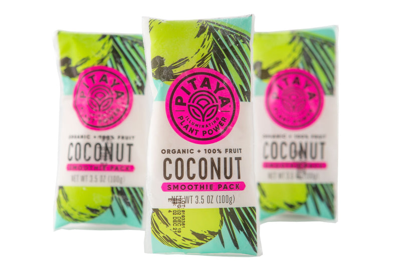 Pitaya Plus Organic Coconut Smoothie Packs 100 Grams Each - 60 Per Case.