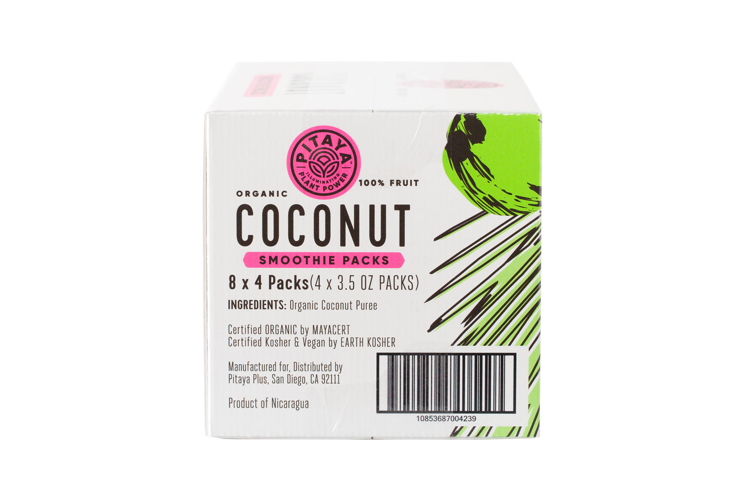 Pitaya Plus Organic Coconut Smoothie Packs 14 Ounce Size - 8 Per Case.