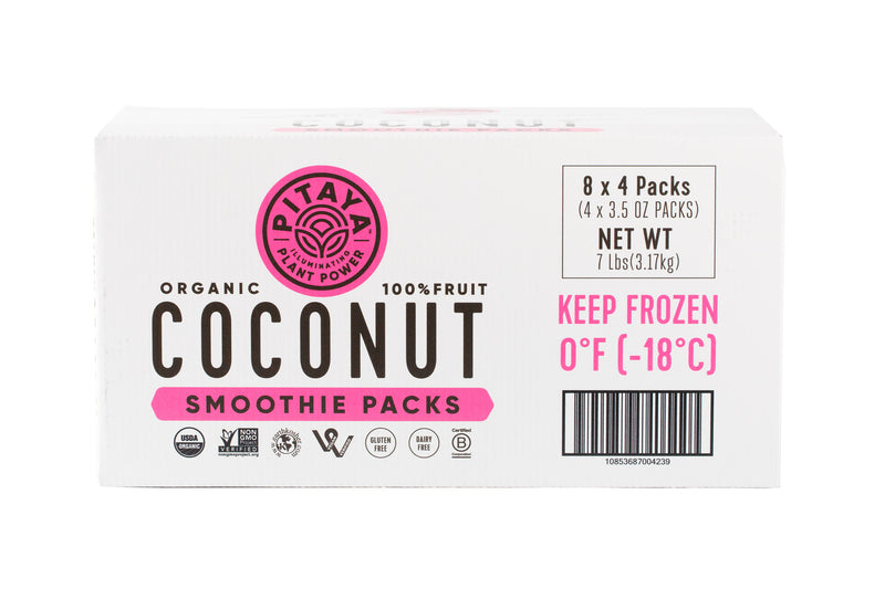 Pitaya Plus Organic Coconut Smoothie Packs 14 Ounce Size - 8 Per Case.