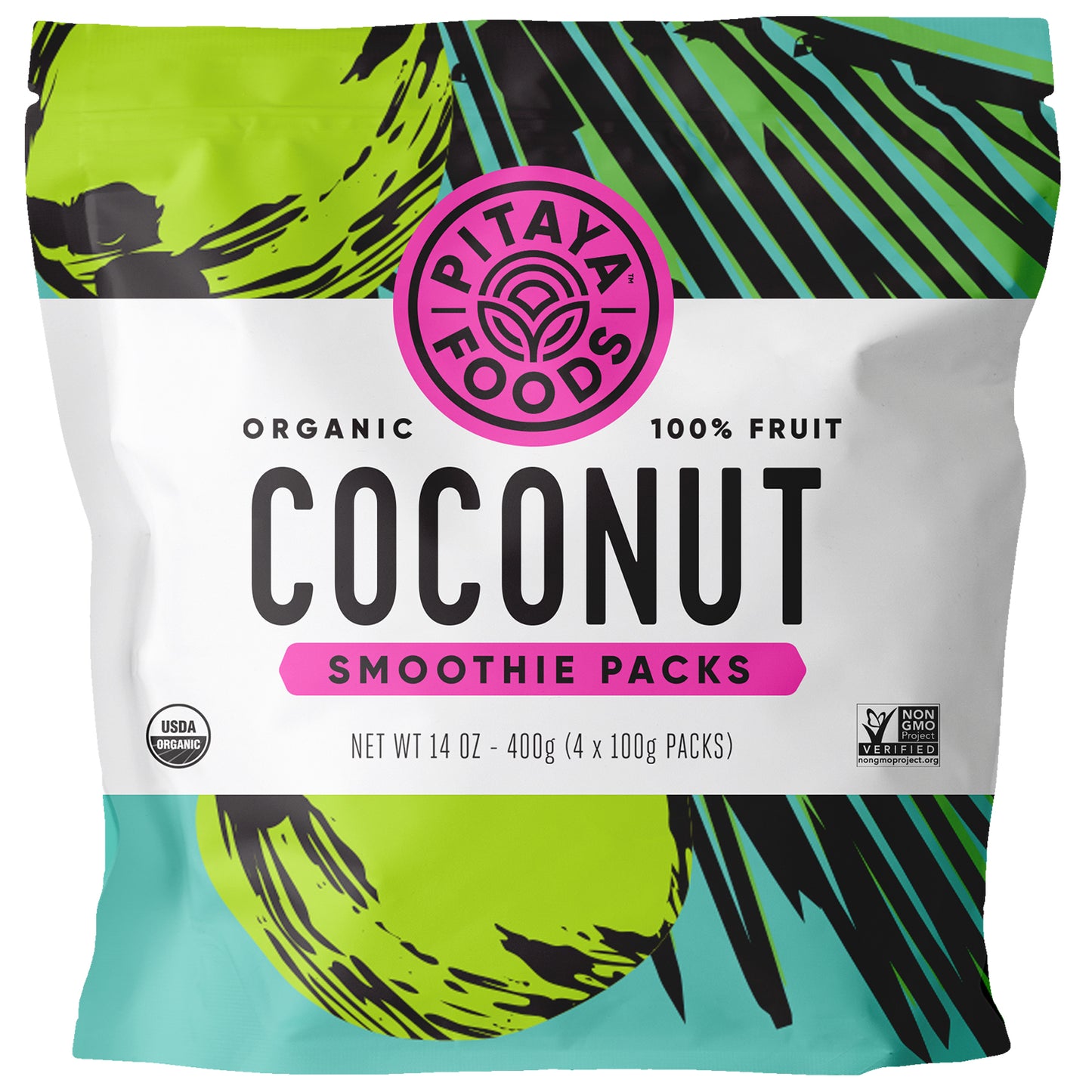 Pitaya Plus Organic Coconut Smoothie Packs 14 Ounce Size - 8 Per Case.