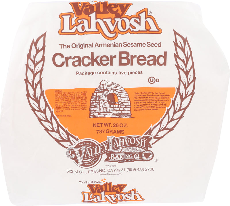 Lahvosh Crackerbread 5" Round Original 26 Ounce Size - 5 Per Case.