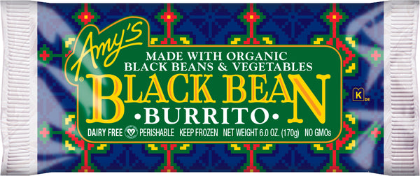 Black Bean Vegetable Burrito 6 Ounce Size - 12 Per Case.