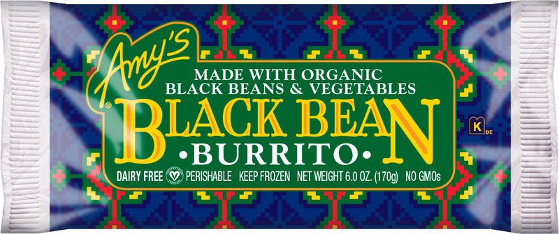 Black Bean Vegetable Burrito 6 Ounce Size - 12 Per Case.