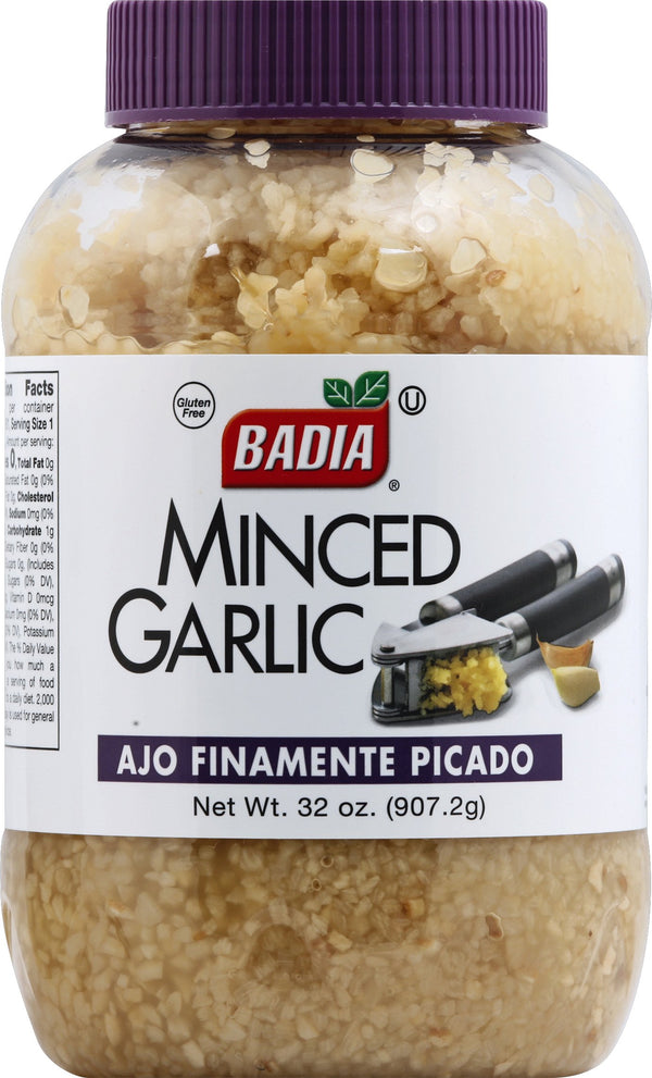 Badia Garlic Minced In Water 32 Ounce Size - 6 Per Case.