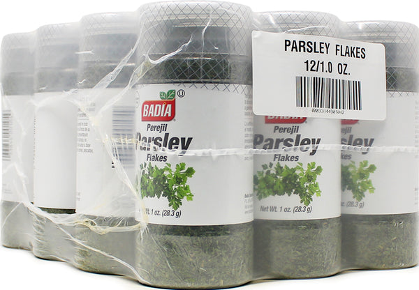 Badia Parsley Flakes 1 Ounce Size - 12 Per Case.